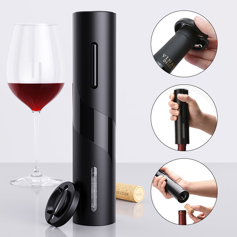 ABRIDOR DE VINHO AUTOMÁTICO SACA ROLHAS ELÉTRICO A PILHAS ELEGANTE E FUNCIONAL